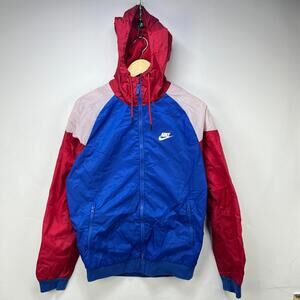 Vintage Y2K Hooded Zip Up Windbreaker Jacket Small